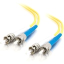 C2G 1m ST-ST 9/125 OS1 Duplex Singlemode PVC Fiber Optic Cable (USA-Made) - Yellow