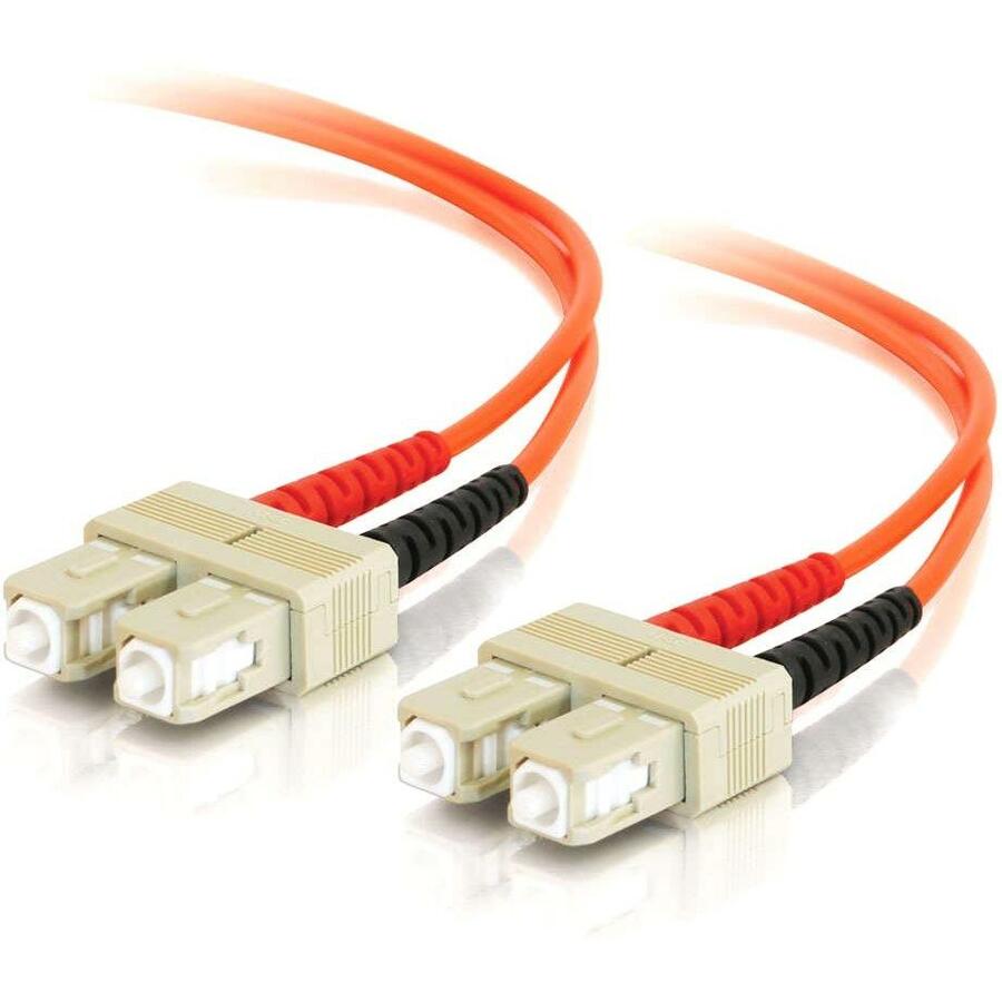 C2G 8m SC-SC 50/125 OM2 Duplex Multimode PVC Fiber Optic Cable (USA-Made) - Orange