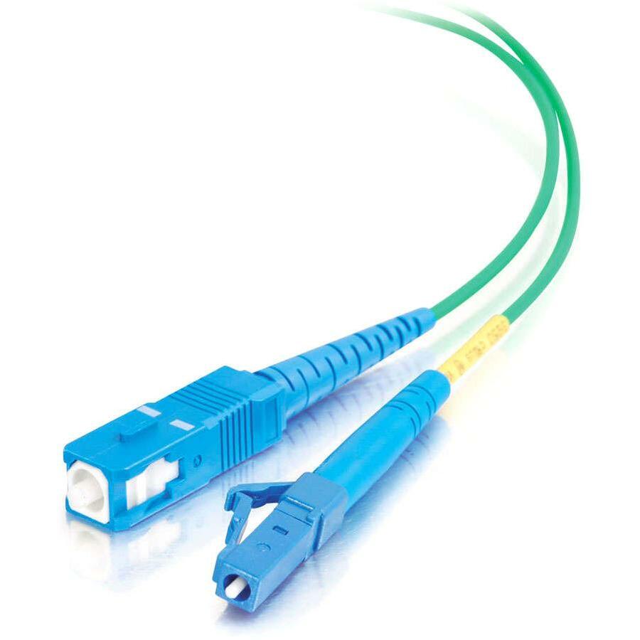 C2G-10m LC-SC 9/125 OS1 Simplex Singlemode Fiber Optic Cable (Plenum-Rated) - Green