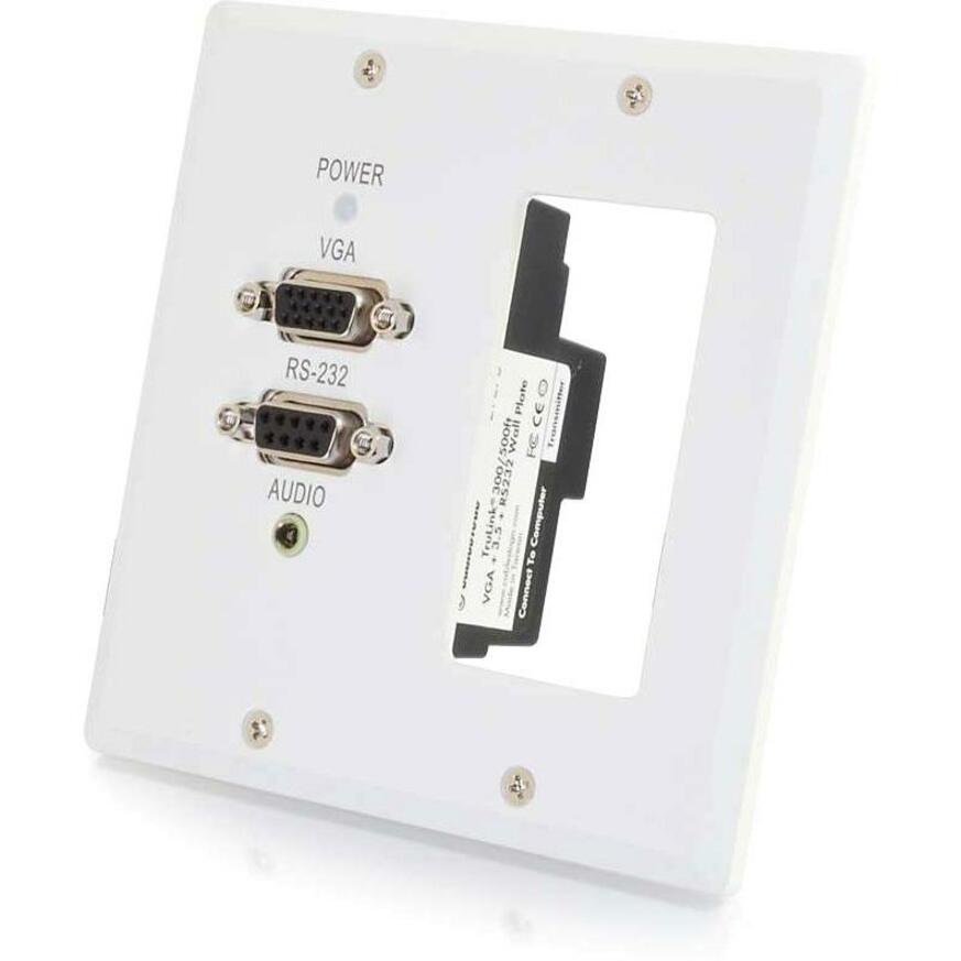 C2G TruLink Dual Gang VGA+3.5mm+RS232+Decora over Cat5 Transmitter- White
