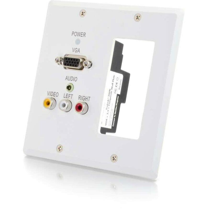 C2G TruLink Dual Gang VGA+3.5mm+Composite+Decora over Cat5 Receiver- White