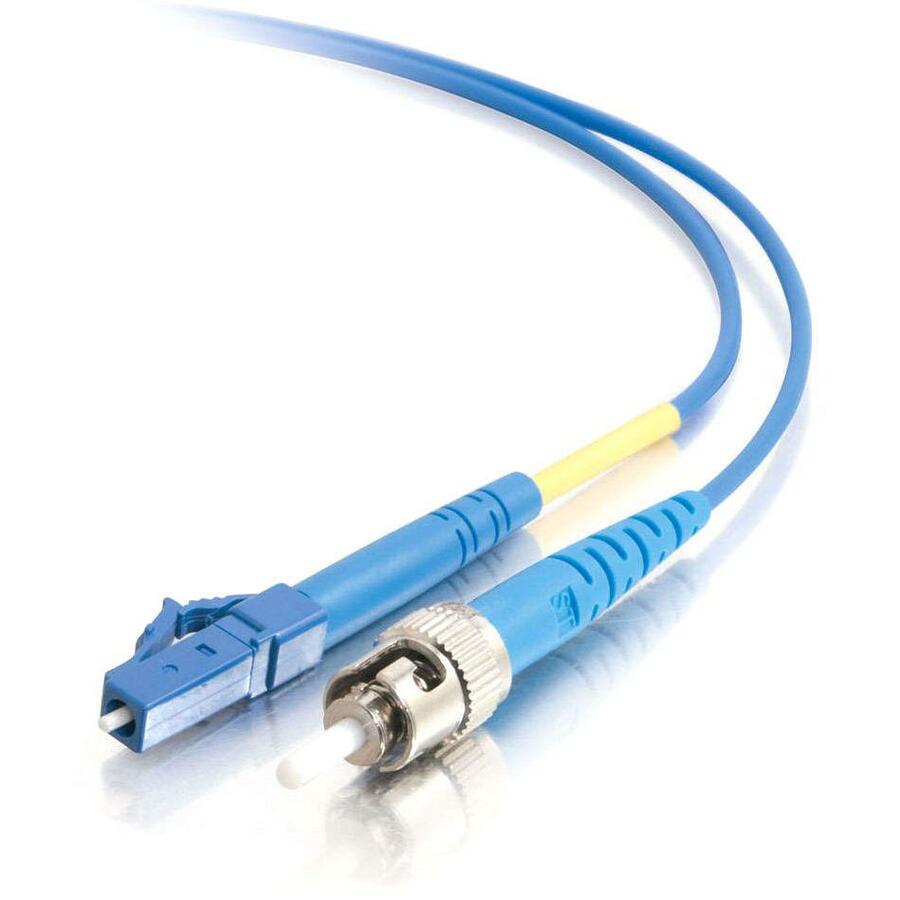 C2G-1m LC-ST 9/125 OS1 Simplex Singlemode PVC Fiber Optic Cable - Blue