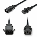 AddOn 2ft C14 Male to C13 P-lock Compatible Female Standard Commercial Temp 18 AWG 100V-250V at 10A PVC SJT Black Power Cable