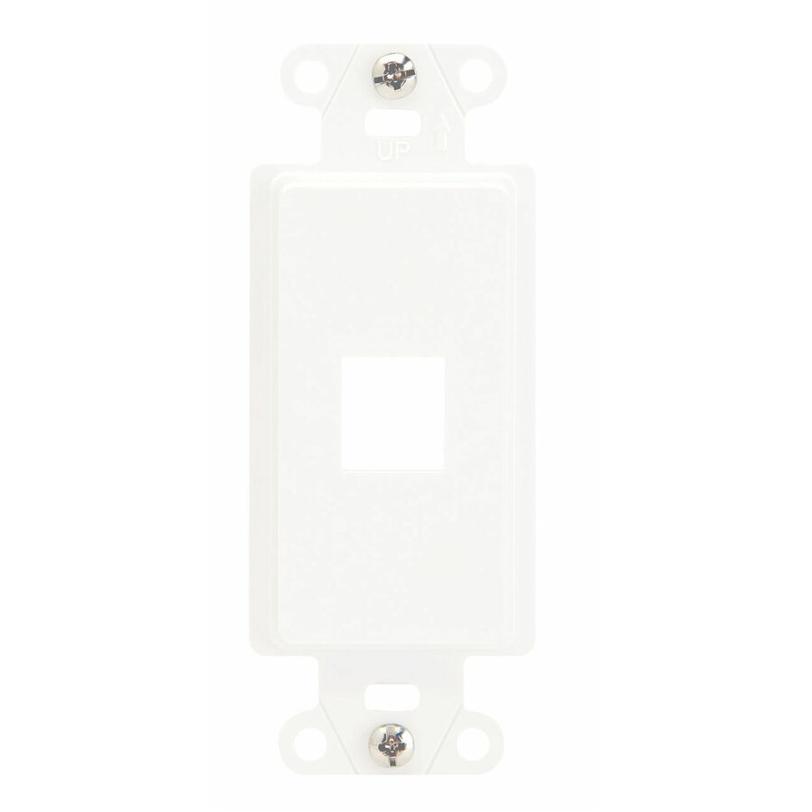 On-Q 1-Port Decorator Wall Plate, White, Plastic Keystone Connectivity Cover, RJ45 Wall Plate
