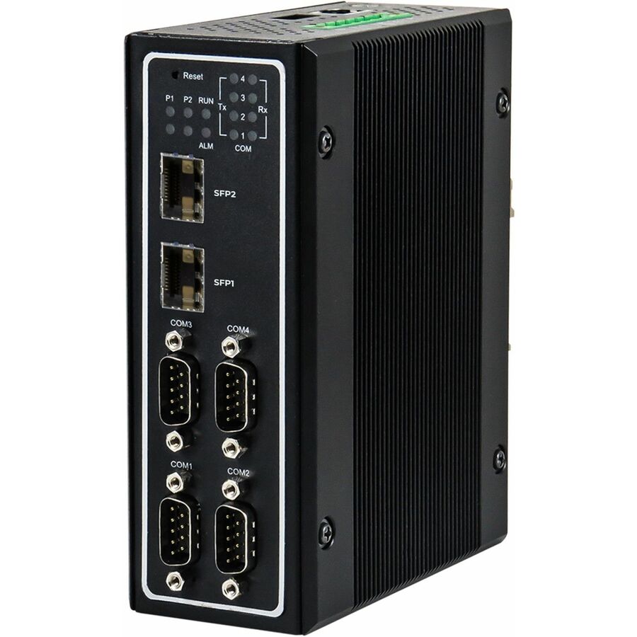 Black Box Industrial RS-232/422/485 Serial Device Server - 4-Port, 100/1000BaseX SFP, DB9