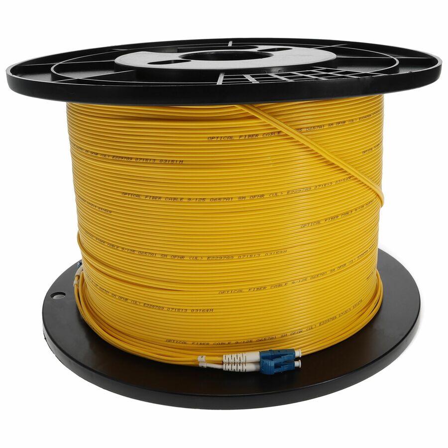 AddOn 130m LC to LC Yellow OS2 Duplex OFNR (Riser-Rated) SMF Fiber Patch Cable