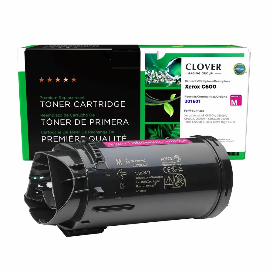 Clover Remanufactured Extra High Yield Magenta Toner Cartridge for Xerox 106R03917