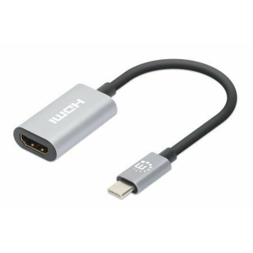 USB-C to HDMI Cable, 4K@60Hz, 5 Gbps (USB 3.2 Gen1 aka USB 3.0), 11cm, Black/Silver, Male to Male, Three Year Warranty