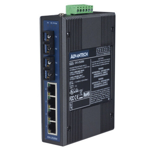 Advantech 4+2 SPF Port Unmanaged Industrial Ethernet Switch