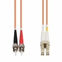 AddOn 25m ST to LC Orange OM2 Duplex OFNR (Riser-Rated) Fiber Patch Cable