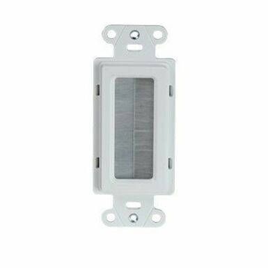 On-Q Brush Cable Access Strap, White, Without Wall Plate