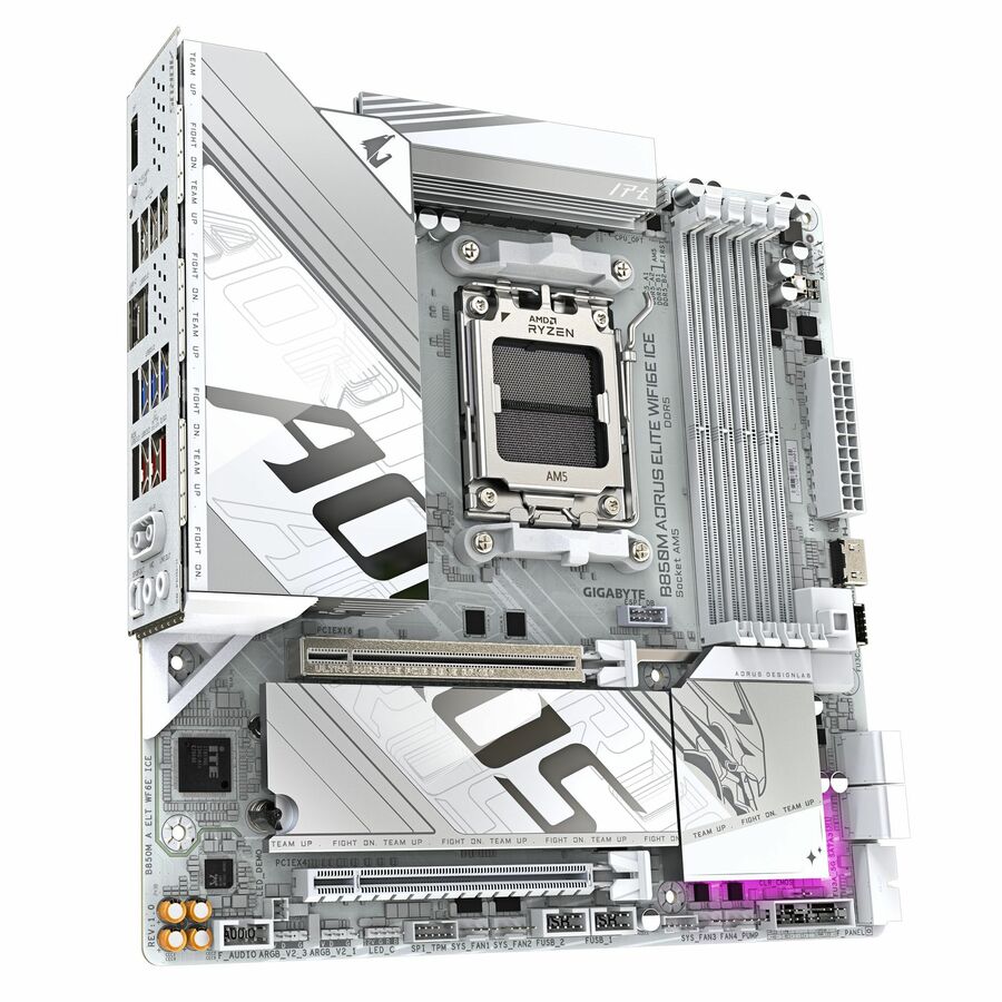 GIGABYTE Ultra Durable B850M ELITE WIFI6E ICE Gaming Desktop Motherboard - AMD B850 Chipset - Socket AM5 - Micro ATX