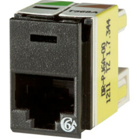 Ortronics Clarity Cat6a Panel Jack,T568A/B, 8 Pos, Black 180 Degree