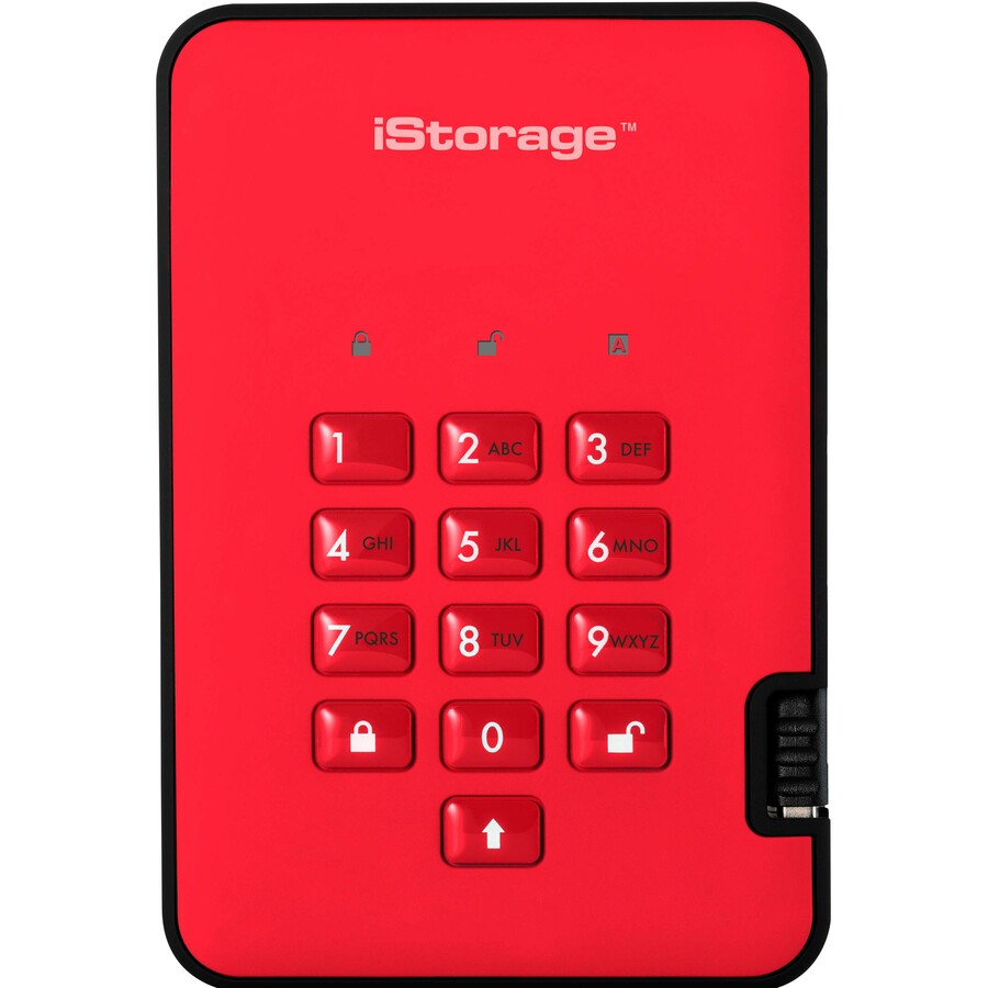 iStorage diskAshur2 SSD 4 TB Secure Portable Solid State Drive | Red | Incorporated Common Criteria EAL 5+ | PIN protected | AES-XTS 256-bit Full Disk Hardware Encryption | Dust/Water Resistant | TAA Compliant