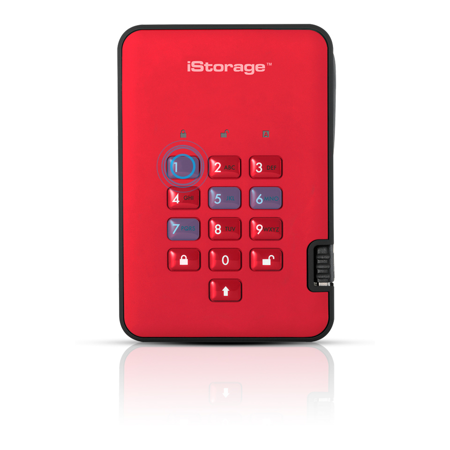 iStorage diskAshur2 SSD 1 TB Secure Portable Solid State Drive | Red | Incorporated Common Criteria EAL 5+ | PIN protected | AES-XTS 256-bit Full Disk Hardware Encryption | Dust/Water Resistant | TAA Compliant