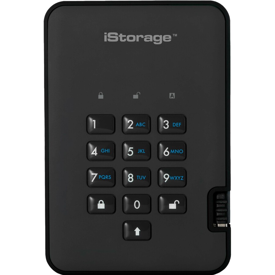 iStorage diskAshur2 SSD 2 TB Secure Portable Solid State Drive | Black | Incorporated Common Criteria EAL 5+ | PIN protected | AES-XTS 256-bit Full Disk Hardware Encryption | Dust/Water Resistant | TAA Compliant