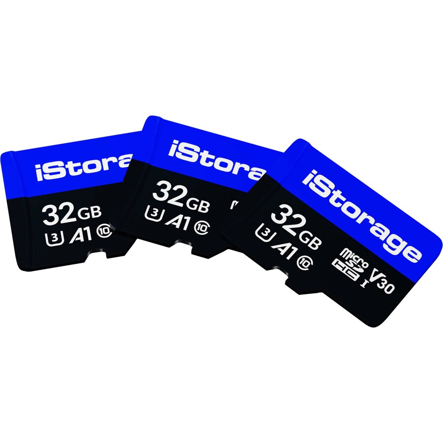3 PACK iStorage microSD Card 32GB | Encrypt data stored on iStorage microSD Cards using datAshur SD USB flash drive | Compatible with datAshur SD drives only