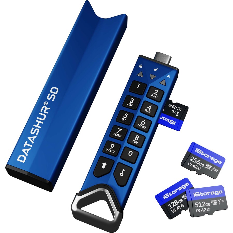 2 PACK iStorage datAshur SD Encrypted USB flash drive with removable iStorage microSD Cards (Sold separately) | FIPS 140-3 Level 3 Compliant | PIN protected | Common Criteria EAL5+ | Secure Collaboration | TAA Compliant