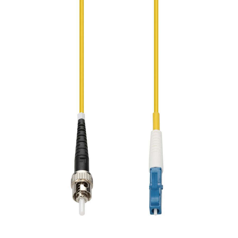 AddOn 90m ST to LC Yellow OS2 Simplex OFNP (Plenum-Rated) SMF Fiber Patch Cable