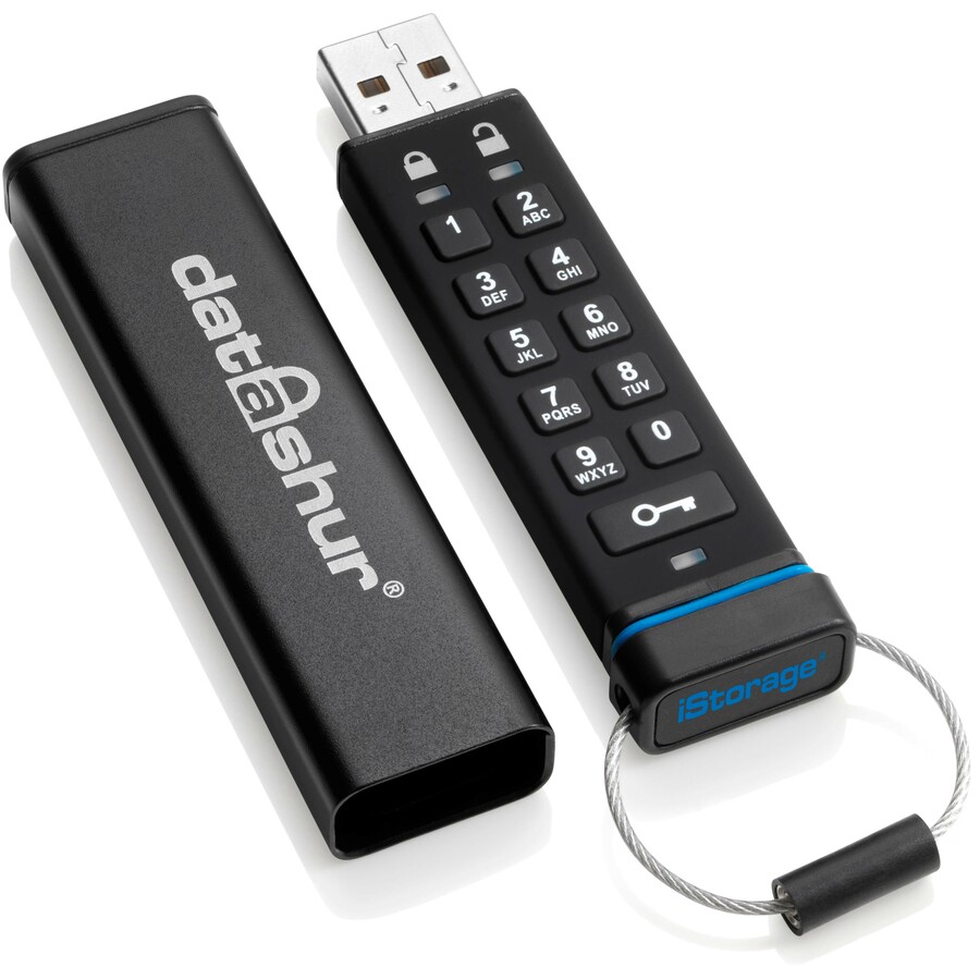 iStorage datAshur 16 GB Secure Flash Drive | Password protected | Dust & Water Resistant | Portable | Hardware Encryption | USB 2.0 | IS-FL-DA-256-16