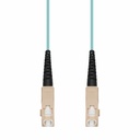 AddOn 4m SC to SC Aqua OM4 Simplex OFNP (Plenum-Rated) Fiber Patch Cable