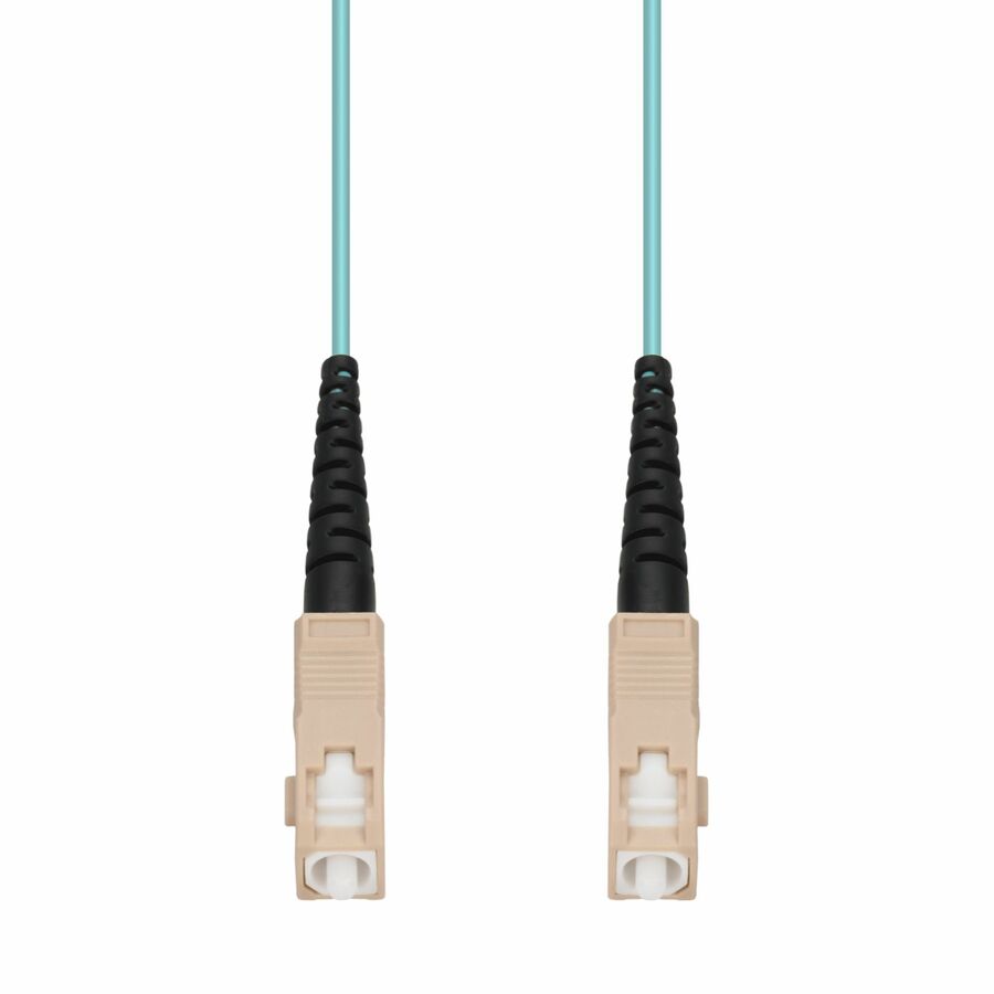AddOn 50m SC to SC Aqua OM4 Simplex OFNR (Riser-Rated) Fiber Patch Cable