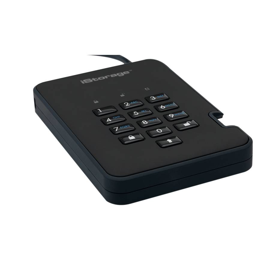 iStorage diskAshur2 SSD 512GB Secure Portable Solid State Drive | Black | Incorporated Common Criteria EAL 5+ | PIN protected | AES-XTS 256-bit Full Disk Hardware Encryption | Dust/Water Resistant | TAA Compliant