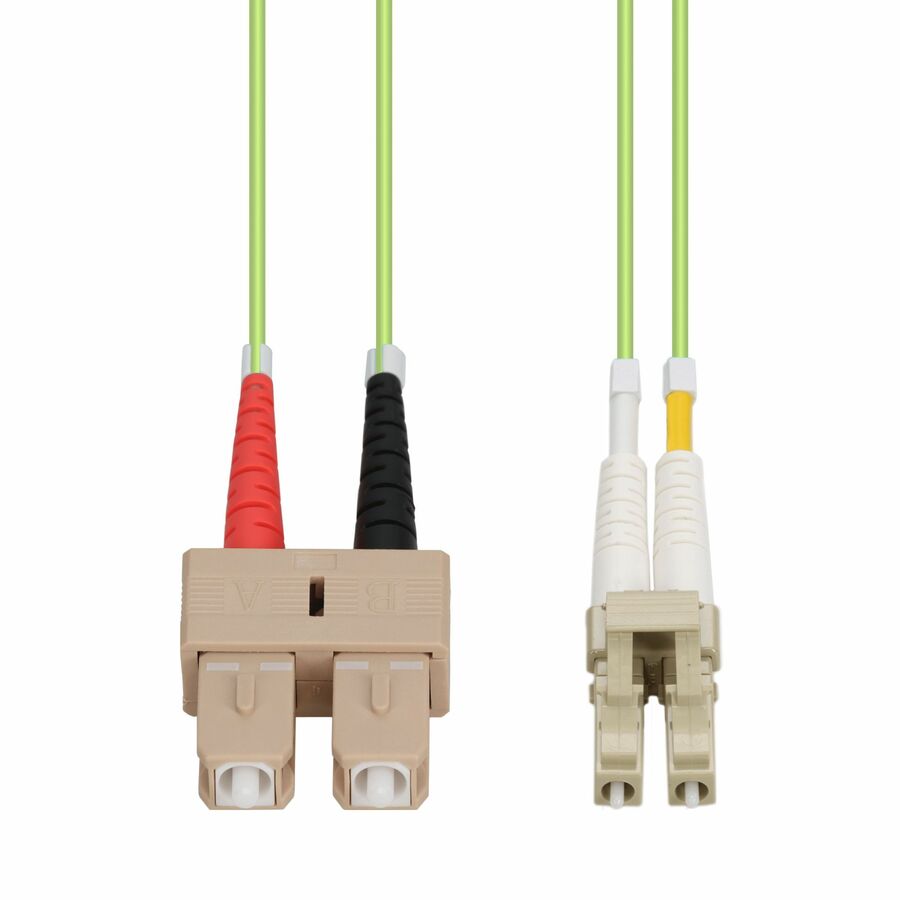 AddOn 25m SC to LC Lime Green OM5 Duplex OFNP (Plenum-Rated) Fiber Patch Cable