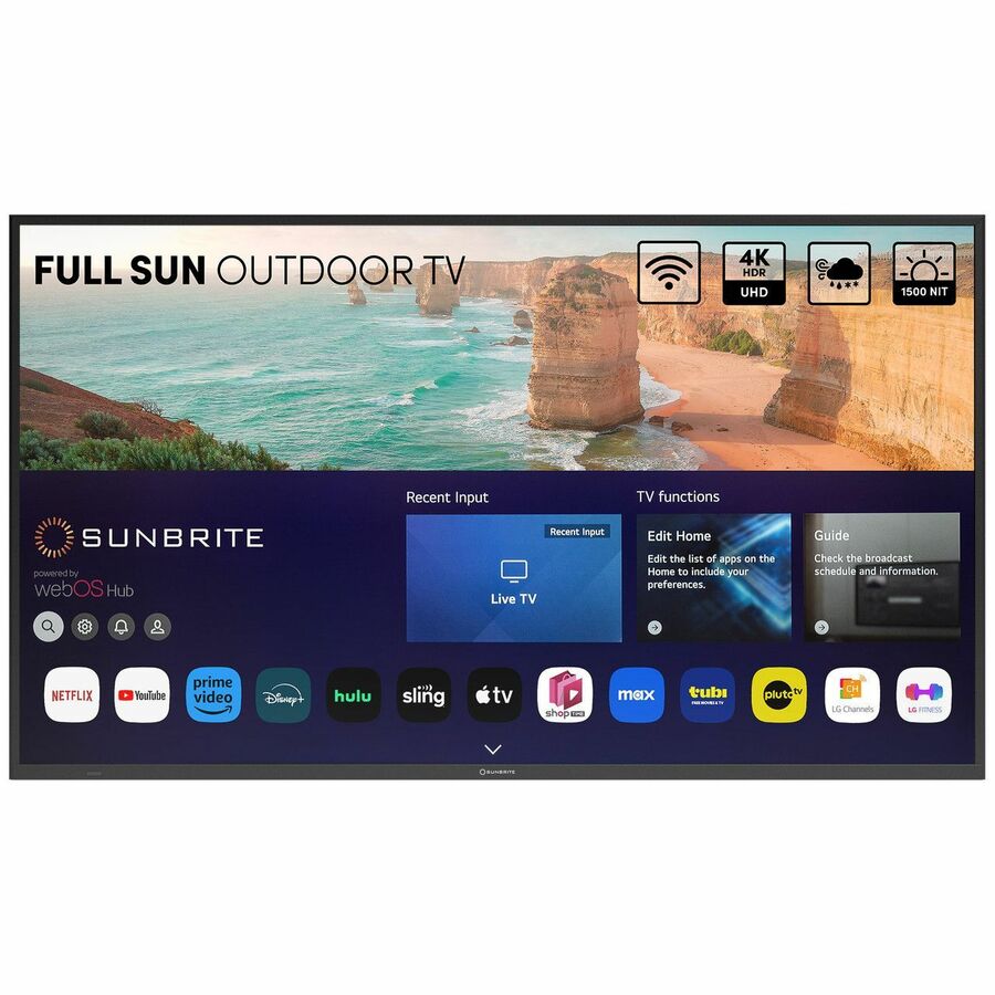 SunBriteTV Solis SB-FS-75-BL 74.5" Smart LED-LCD TV - 4K UHDTV - High Dynamic Range (HDR) - Black