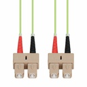 AddOn 75m SC to SC Lime Green OM5 Duplex OFNR (Riser-Rated) Fiber Patch Cable
