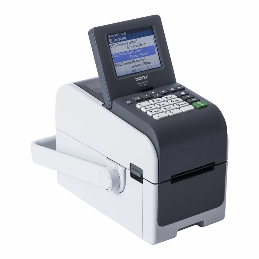Brother TD-2350DSAH300 Desktop, Retail, Healthcare, Warehouse, Logistic, Manufacturing Direct Thermal Printer - Monochrome - Desktop - Label Print - Fast Ethernet - USB - USB Host - Serial - Bluetooth 5.2 - IEEE 802.11a/b/g/n Wireless LAN
