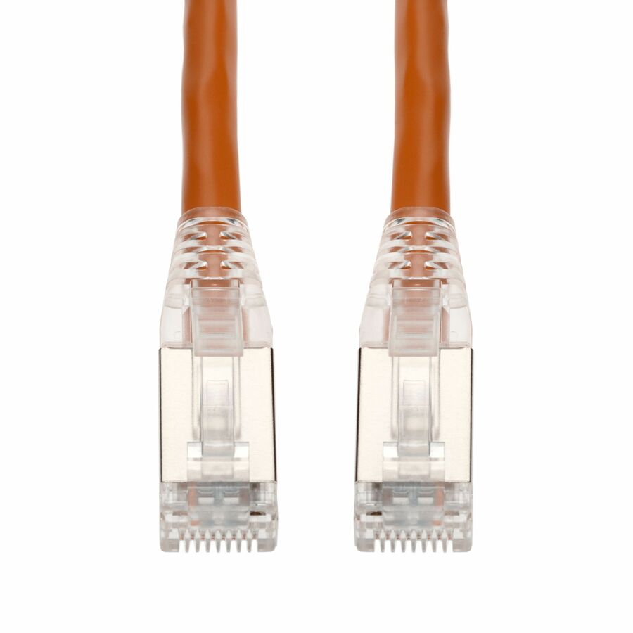 AddOn 100ft Orange CAT 6 Shielded PVC Ethernet Cable Snagless Easy Clear Boot TAA RJ-45 M/M
