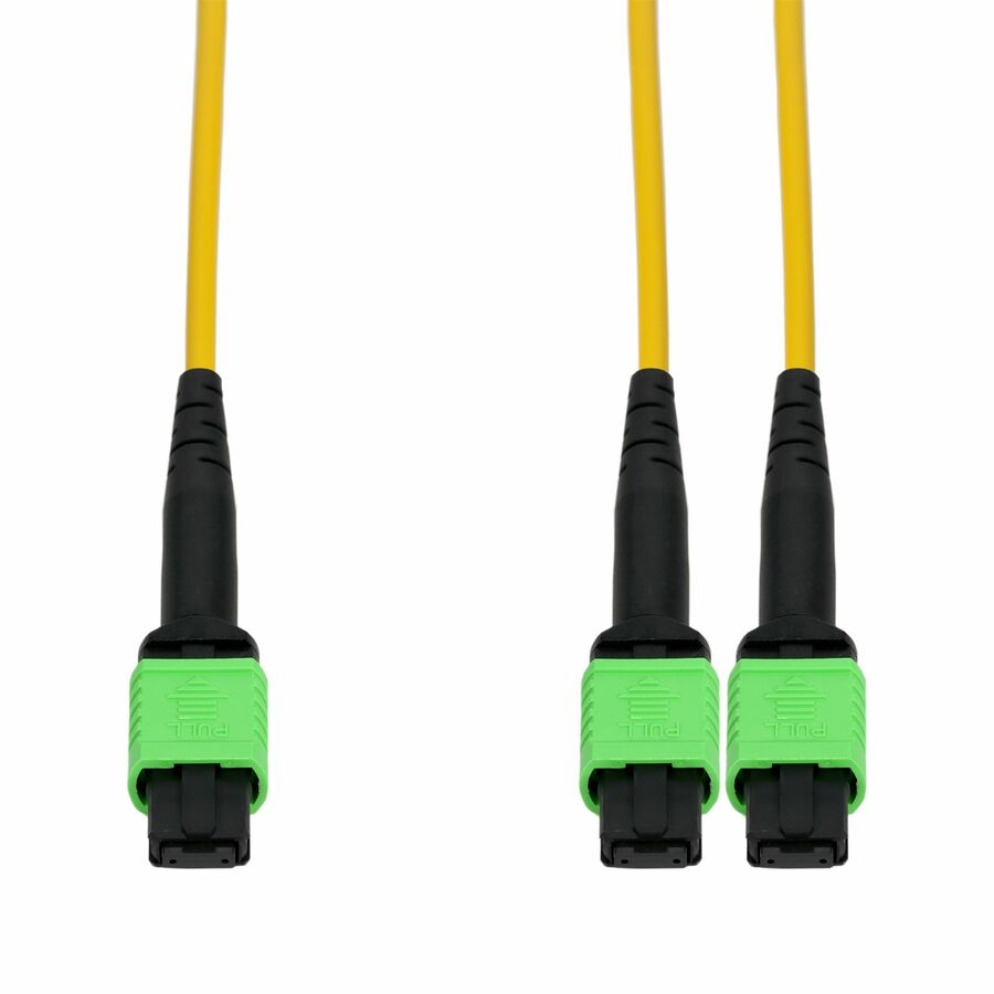 AddOn Mellanox® Compatible 5m MPO-8/APC to 2xMPO/APC Yellow OS2 LSZH 8-Strand Fiber Patch Cable