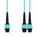 AddOn 15m MPO/APC to 2xMPO/UPC Aqua OM4 OFNR (Riser-Rated) 16-Strand Fiber Fanout Cable