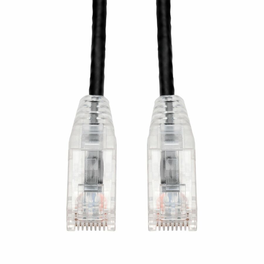 AddOn 50ft Black CAT 6A Slim PVC Ethernet Cable Snagless Clear-Claw RJ-45 M/M