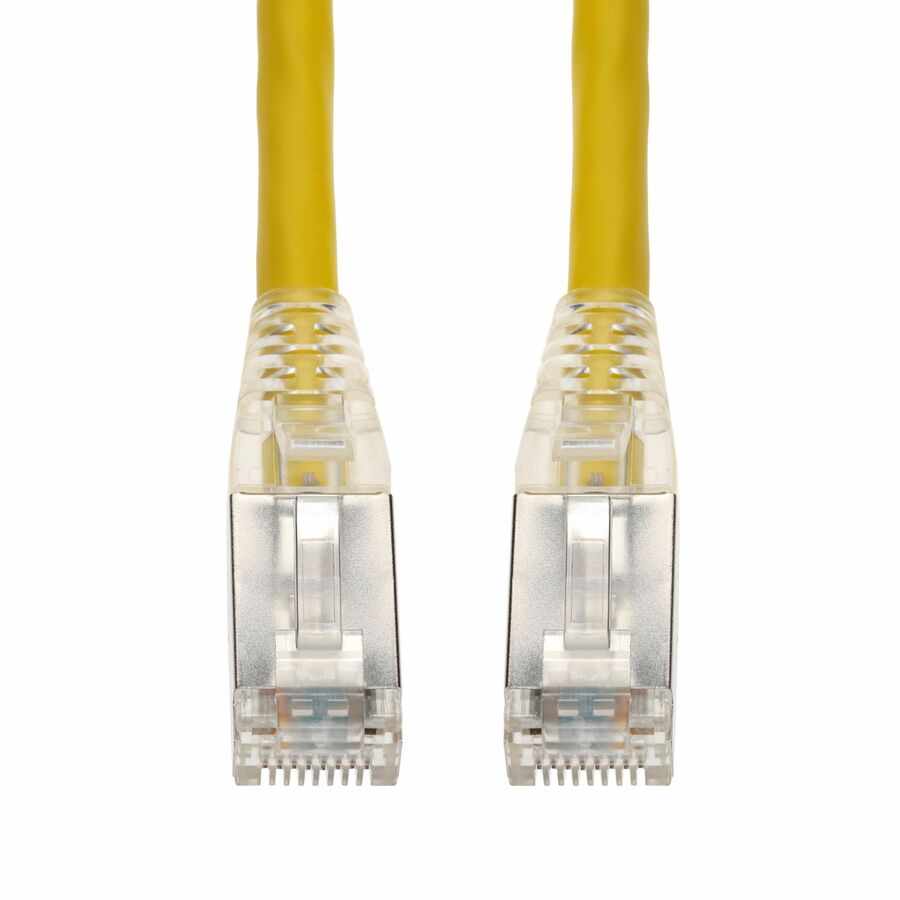AddOn 7.5ft Yellow CAT 6A Shielded PVC Ethernet Cable Snagless Easy Clear Boot RJ-45 M/M