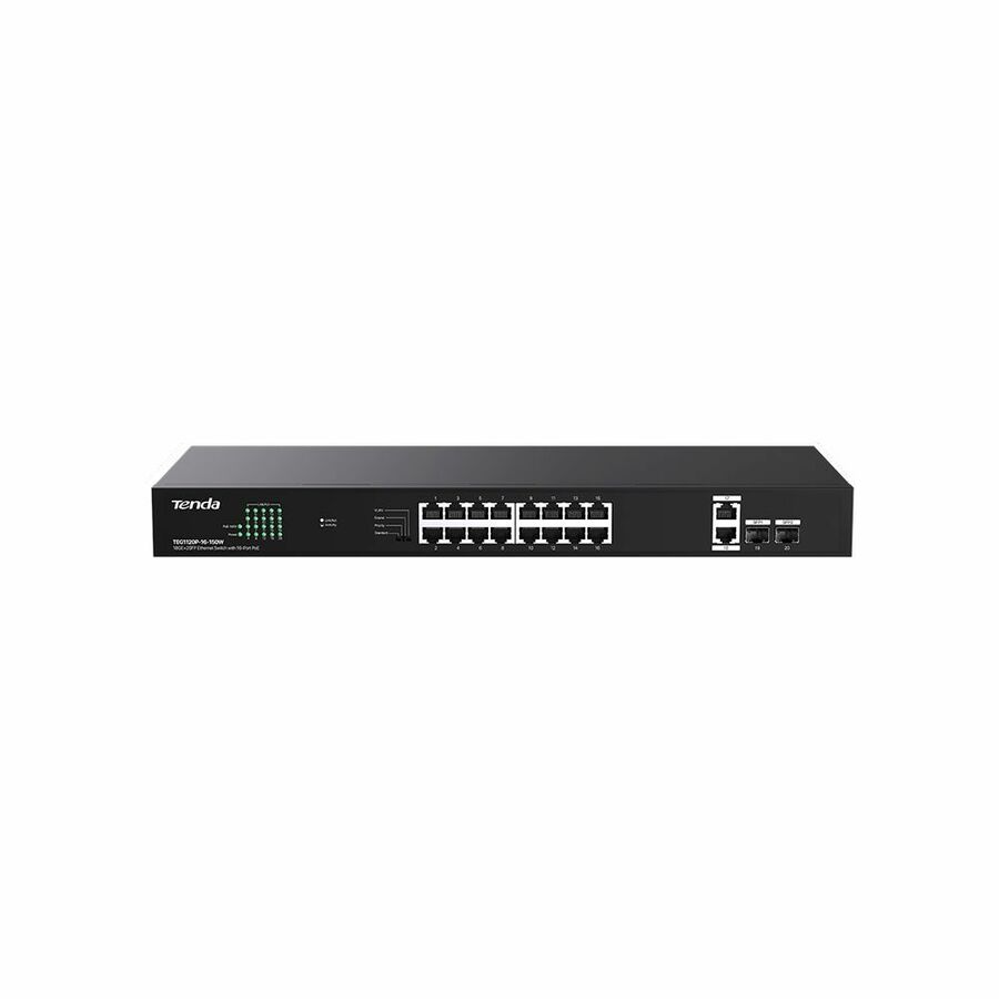 Tenda 18GE+2SFP Ethernet Switch With 16-Port PoE