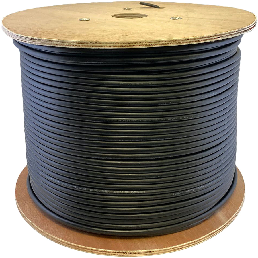AddOn 1000ft Non-Terminated Black CAT 6A Plenum-Rated Bulk Cable