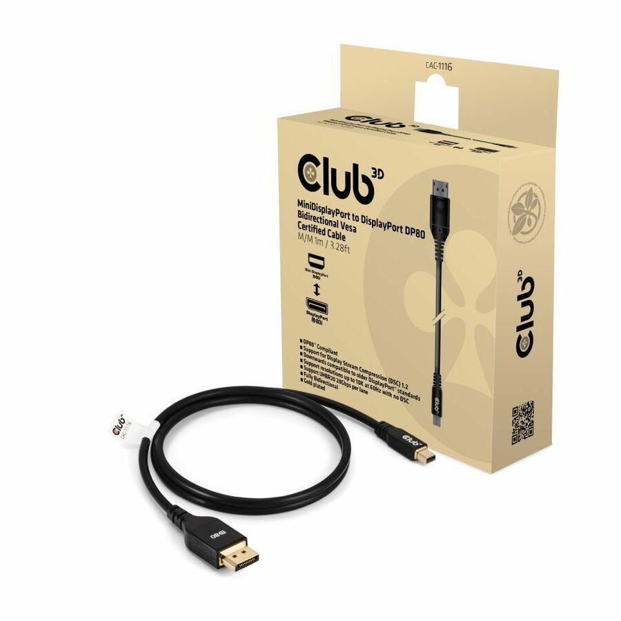Club 3D CAC-1116 Mini DisplayPort to DisplayPort Audio/Video Cable
