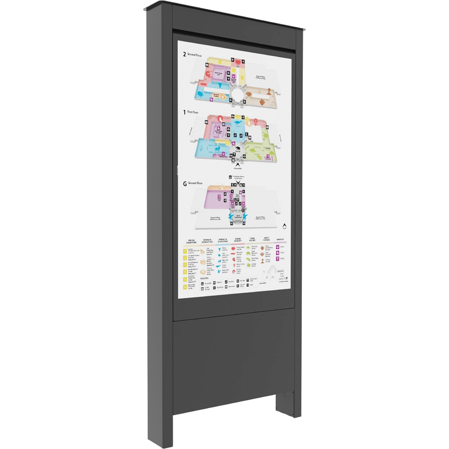Chief Impact 49 Inch Portrait Outdoor Kiosk - LG XE4F-M Series - Black
