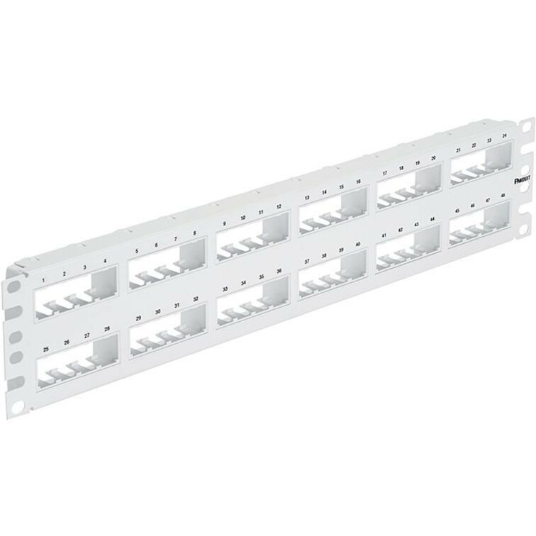 PanNet Flat,Unshielded, Patch Panel, 48 Port, 2 RU, White