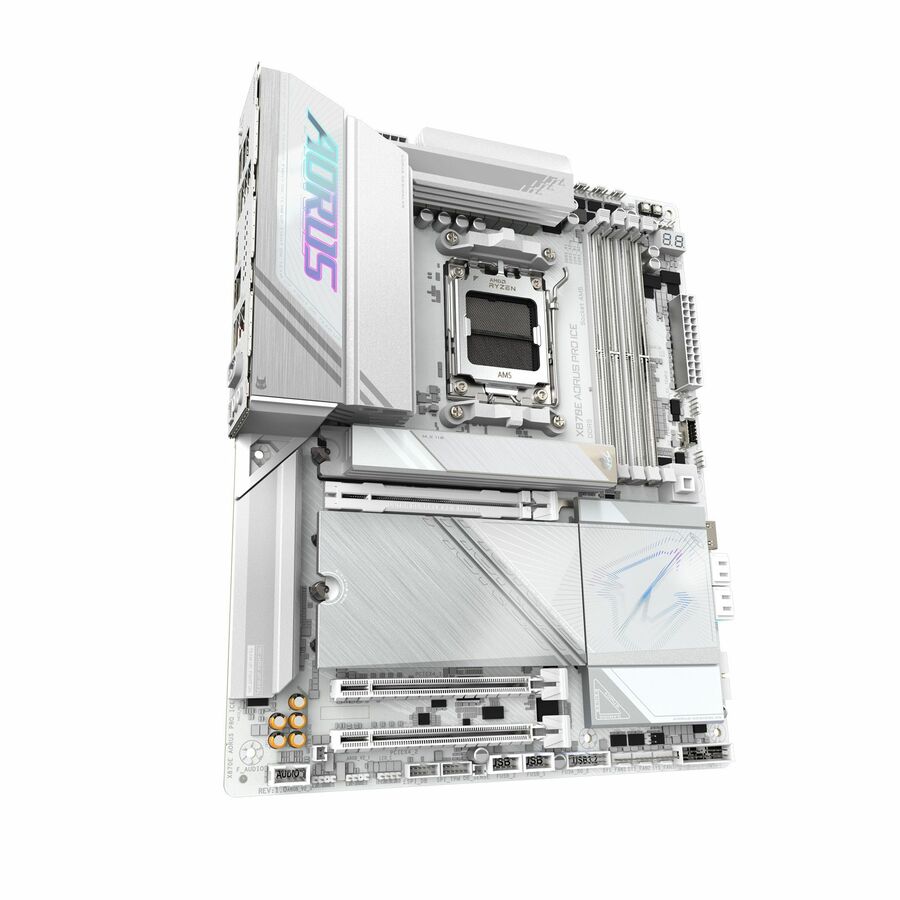GIGABYTE Ultra Durable X870E AORUS PRO ICE Gaming Desktop Motherboard - AMD X870E Chipset - Socket AM5 - ATX
