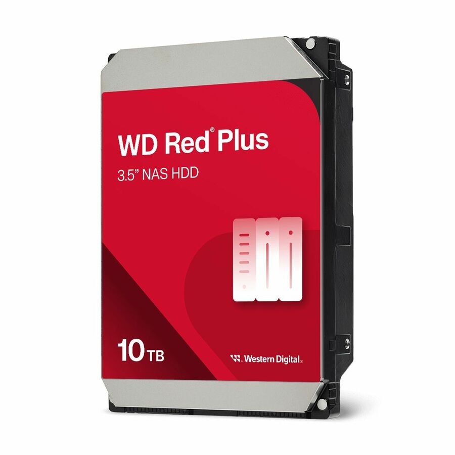 WD Red Plus WD100EFGX 10 TB Hard Drive - 3.5" Internal - SATA (SATA/600) - Conventional Magnetic Recording (CMR) Method
