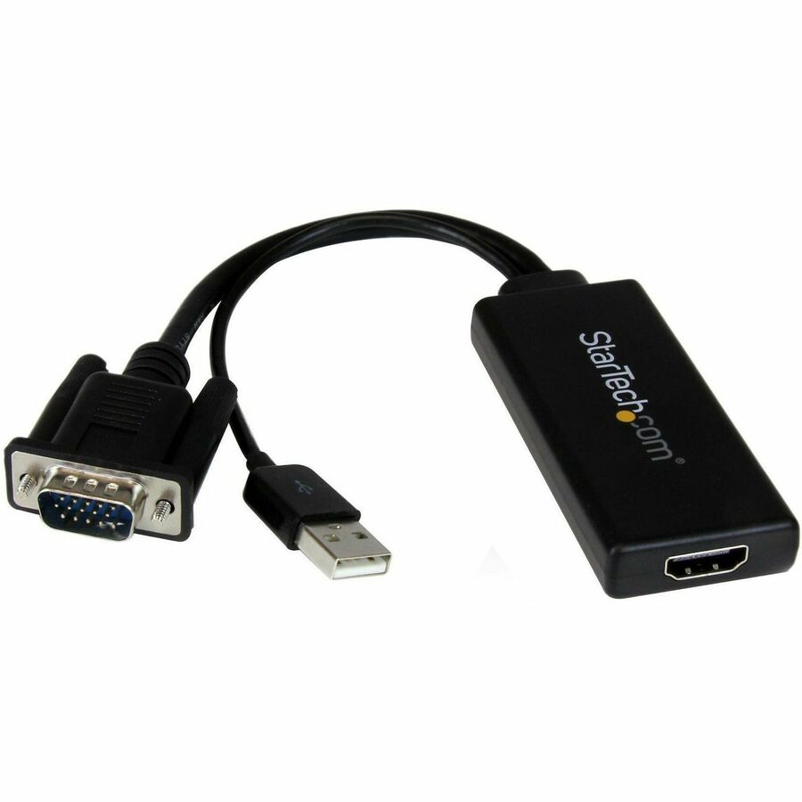 StarTech VGA to HDMI Adapter with USB Audio & Power - Portable VGA to HDMI Converter - 1080p