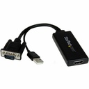 StarTech VGA to HDMI Adapter with USB Audio & Power - Portable VGA to HDMI Converter - 1080p