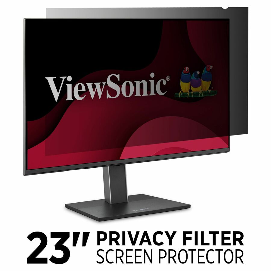 ViewSonic 23" Privacy Filter Screen Protector for Widescreen (16:9) LCD Monitor, Lightweight Anti-glare and Anti-scratch, Black.