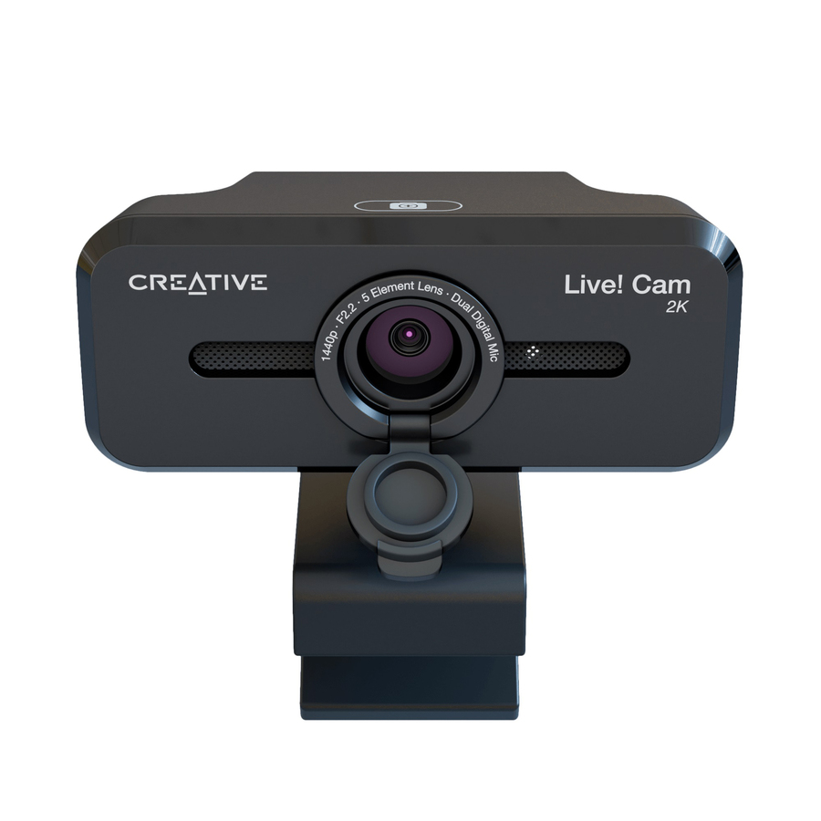 Creative Live! Cam Sync V3 2K QHD USB Webcam with 4X Digital Zoom (4 Zoom Modes from Wide Angle to Narrow Portrait View), Privacy Lens, 2 Mics, for PC and Mac