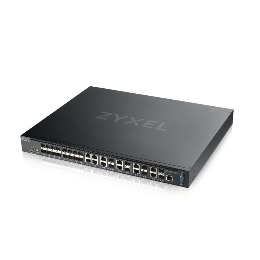 ZYXEL XS3800-28 24-port 10G Multi-Gigabit L3 Managed Aggregation Switch with 16 SFP+ 10G Ports, 8 10G Combo (SFP+/RJ-45) Ports and 4 10G Ethernet Ports