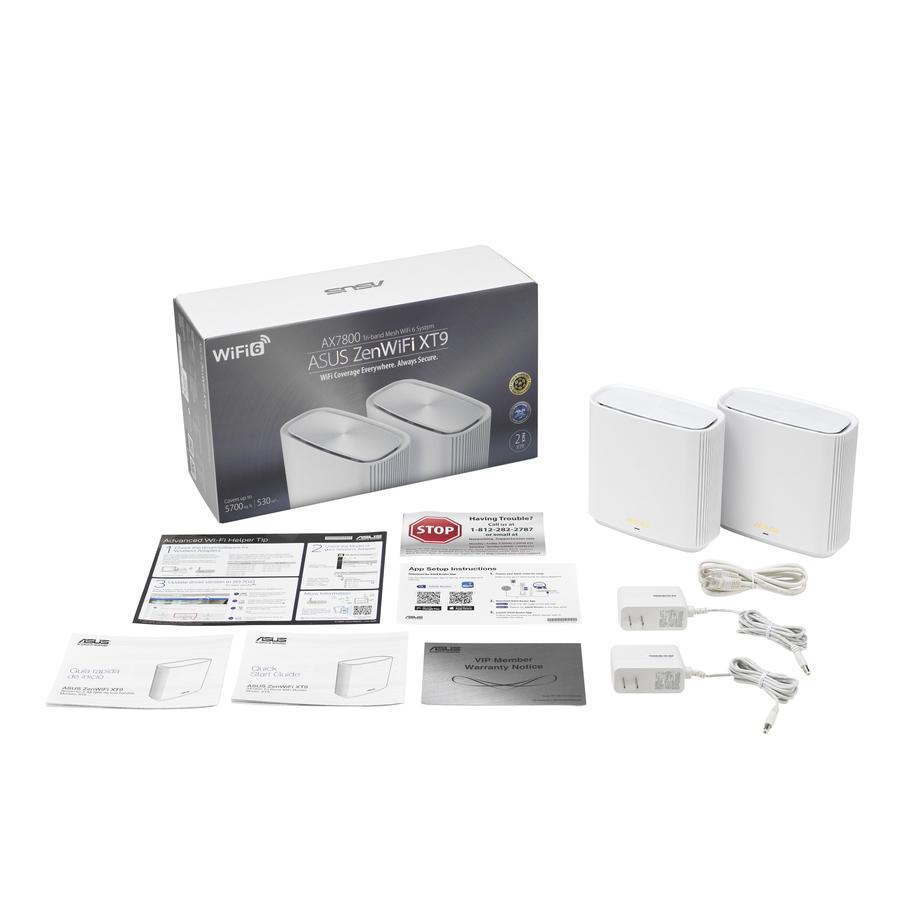Asus ZenWiFi XT9 XT9 (W-2-PK) Wi-Fi 6 IEEE 802.11ax Ethernet Wireless Router