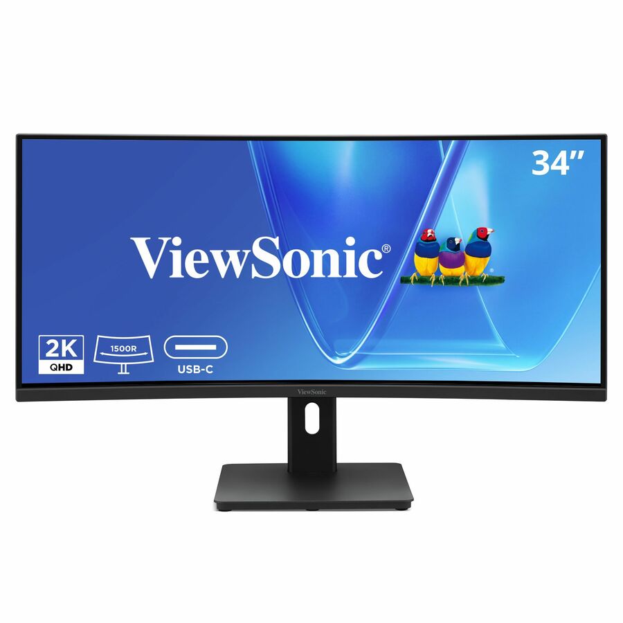 ViewSonic VG3409C 34 Inch 1440p Ultrawide Monitor, Curved VA Display with 120Hz for Smooth Home and Office Productivity, Advanced Ergonomics, 96W USB-C, RJ45, HDMI, and DisplayPort Inputs